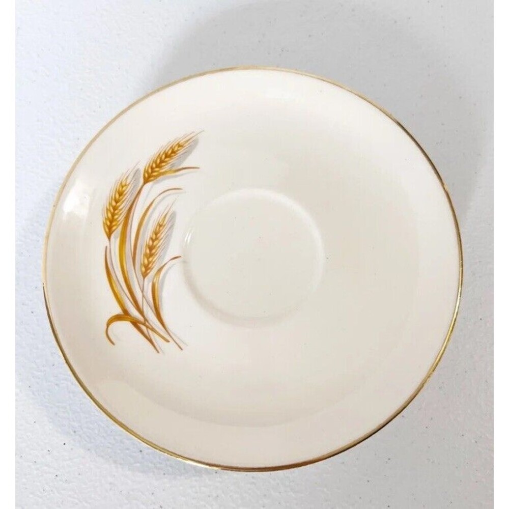 Lot of (4) MCM Homer Laughlin Golden Wheat Saucer 22K Gold Trim